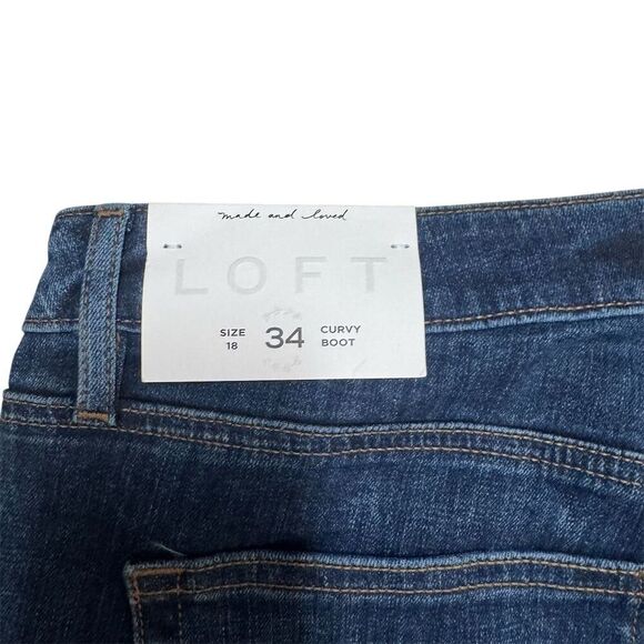 NWT Loft Women's Curvy Bootcut Jeans Size 34 Dark Wash - Picture 4 of 4
